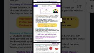 Structure of Atoms notes Class 9th Science by Prashant Kirad exam prashantkirad chemistry [upl. by Resa]