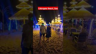 Calangute Beach🔥🍺Night Vibe  Goa beach night  candle light dinner Pubs  Night dance at goa beach [upl. by Larissa603]