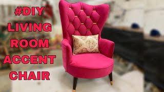 Diy Modern Chair  how to make Living room accent chair  high back chair [upl. by Ellerihs968]