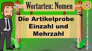 Nomen Die Artikelprobe Einzahl und Mehrzahl I Grundschule I HD [upl. by Warms269]