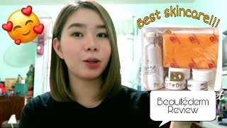 BEAUTEDERM REVIEW 17 days trying out this skincare set Okay ba for acne prone skin [upl. by Aratas]