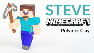 MINECRAFT Steve with pickaxe – Polymer Clay Tutorial [upl. by Tilagram]