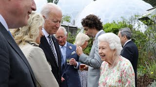 The Queen meets G7 leaders at summit reception [upl. by Rehpinnej526]