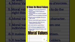 Moral Values paragraph  speech on Moral Values In English [upl. by Ethbinium223]