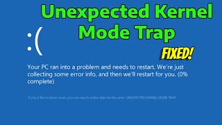 How To Fix Unexpected Kernel Mode Trap Blue Screen Error Code 0x0000007F Boot Fail Windows 11 [upl. by Heyde4]