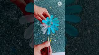 Plastic Bottle flower craft 😲diy craft shorts [upl. by Maag487]