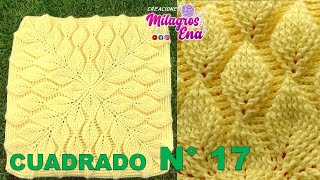 VIDEO COMPLETO del Cuadrado N° 17 a crochet Hojas en Relieves 3D para colchas y cojines paso a paso [upl. by Hartman]