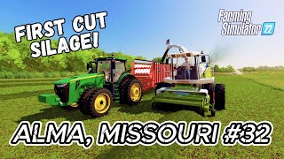 Chopping First Cut SILAGE  ALMA MISSOURI FS22  4K Timelapse [upl. by Leahcam559]