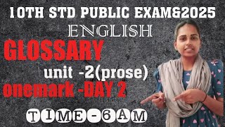 10th std English public exam 2025 question paper wise onemark classday 2👍 [upl. by Nordgren]