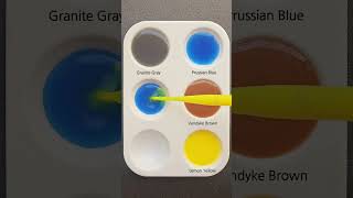 Prussian Blue amp Vandyke Brown amp Lemon Yellow colormixing paintmixing [upl. by Ahsinrac236]