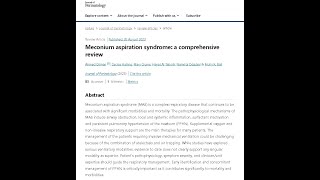 Meconium aspiration syndrome a comprehensive review [upl. by Ketty]