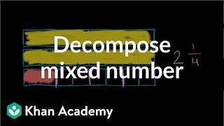 Decomposing a mixed number  Fractions  PreAlgebra  Khan Academy [upl. by Nelleyram]