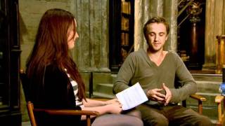 EXCLUSIVE VIDEO Tom Felton Bonnie Wright The Phelps twins amp more talk Harry Potter [upl. by Ardnoik]