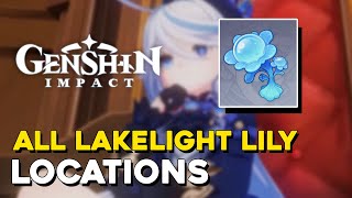 Genshin Impact All Lakelight Lily Locations Furina Ascension Material Farming [upl. by Tonnie]