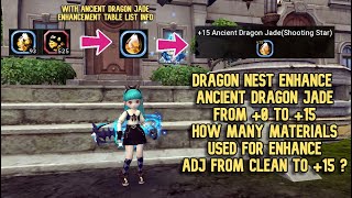 Enhance Ancient Dragon Jade From 0 to 15 Dragon Nest  How Many Materials Waste From 0 to 15 [upl. by Annerol]