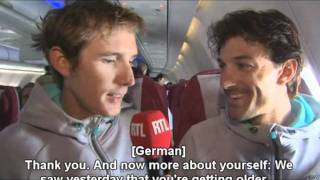 Andy Schleck jokes around as reporter 2011 TdF Eng sub [upl. by Elexa]