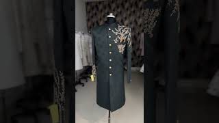 Green Sherwani  Men’s Ethnic  Sherwani  Designs By Darshik Gohel fashion trendcollection [upl. by Milak]