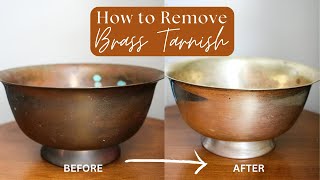 How to Clean Brass Tarnish  Restoring Antique Brass Bowl  Thrift Flip [upl. by Eillen762]