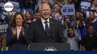 FULL Gov Walz speaks at campaign rally after being announced as Harris VP pick [upl. by Nayhr434]