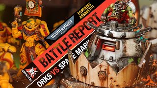 Orks vs Space Marines ONSLAUGHT  Warhammer 40k Battle Report [upl. by Eerbua146]