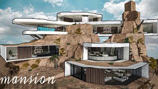 Bloxburg Mansion Mountain Modern House  House Build  Roblox [upl. by Yerkovich]