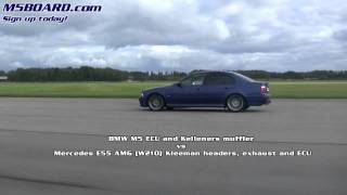 HD Mercedes E55 AMG W210 Kleeman nonKompressor vs BMW M5 E39 50250 kmh [upl. by Chainey]