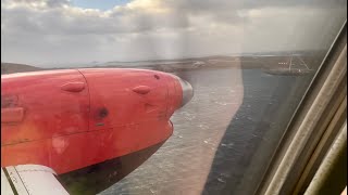 Severe crosswind landing during storm Malik  Loganair Saab 340 Sumburgh Shetland Islands [upl. by Eed]