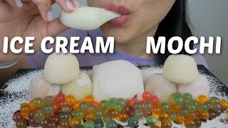 ASMR Mochi ICE CREAM with Fresh Mango Mocha and Popping BOBA Soft Relaxing Food Sounds  NE [upl. by Aillicirp]