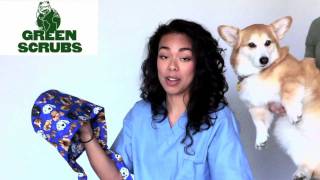 How to Put on the Super Tie Scrub Cap from Green Scrubs [upl. by Tijnar529]