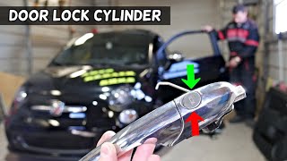 FIAT 500 DOOR LOCK CYLINDER REPLACEMENT REMOVAL [upl. by Holmann]