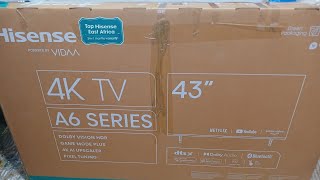 HISENSE 43quot A6 SERIES 4K SMART TV UNBOXING [upl. by Anivlek698]