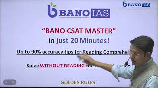 Part 1 CSAT Tricks Solve UPSC CSAT Comprehension questions without reading passage  8527366376 [upl. by Fredericka]