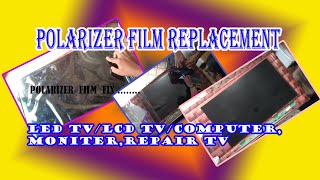 polarizer film replacement samsung lcd tv simple method malayalam electronic [upl. by Eniaral]