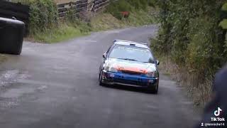 230bhp Honda B16 powered Civic on danST individual throttle bodies Wexford rally stages [upl. by Mailand298]