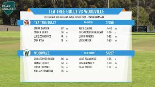 SACA Premier Cricket  West End Mens 2nd Grade  Round 5  Tea Tree Gully v Woodville [upl. by Manvel]