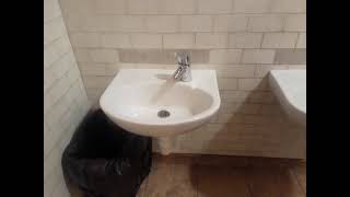 Gibside Chapel Stables Mens WC 3x Armitage Shanks Pedestal Sink amp Dyson Airblade V HU02 in Chrome [upl. by Selrahc]