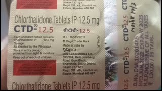 CTD 125 TABLET USES AND SIDE EFFECTS IN HINDI CHLORTHALIDONE 125mg TABLETS USES [upl. by Lindon243]