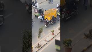 Traffic warden said stay and wearing helmet when you ride on bike Traffic Police Lahore traffic [upl. by Aicarg298]