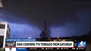 NWS confirms seventh tornado from Saturday [upl. by Aleusnoc443]