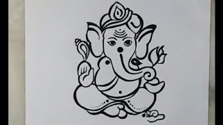 how to draw lord ganesha  vinayakachavithi drawing  artistica [upl. by Ilenay]