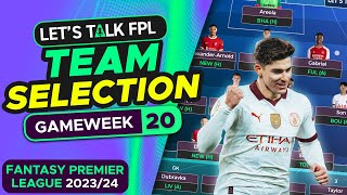 FPL TEAM SELECTION GAMEWEEK 20  FANTASY PREMIER LEAGUE 202324 TIPS [upl. by Paris]