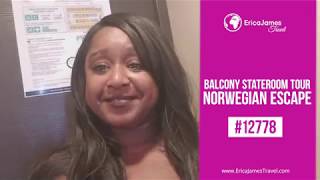 Norwegian Escape Balcony Stateroom 12778 Review [upl. by Refinney]