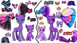 My little pony Alicorns Blind bags Good vs Evil Twivine Pinkamena Flutterbat MLP Paper craft [upl. by Gibeon867]