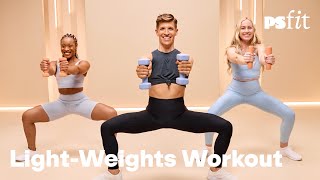 45Minute FullBody Workout With Light Weights [upl. by Jamin]