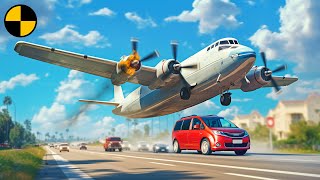 Plane Emergency Landing on Highway and other Accidents 😱 BeamNGDrive [upl. by Rolecnahc]