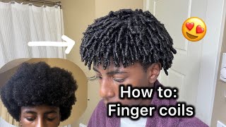 How to Get Curls with Finger Coils For Men  ALL HAIR TYPES [upl. by Aleafar]