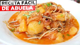 PATATAS con CALAMARES o CHIPIRONES 😍🍲 Un GUISO MARINERO FÁCIL y muy RICO 😋🍛 [upl. by Luhem]