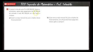 MATEMÁTICA FINANCEIRA  Exercício 28  Financiamento [upl. by Aivatnuahs669]