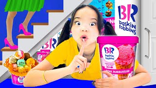 KID ZOEY OPENS SECRET BASKIN ROBBIN IN HER BEDROOM  I BUILD MY ICE CREAM STORE AT HOME BY SWEEDEE [upl. by Akimyt]