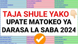 TAJA JINA LA SHULE UTUMIWE MATOKEO YA DARASA LA SABA 2024 PSLE RESULTS [upl. by Notlim]